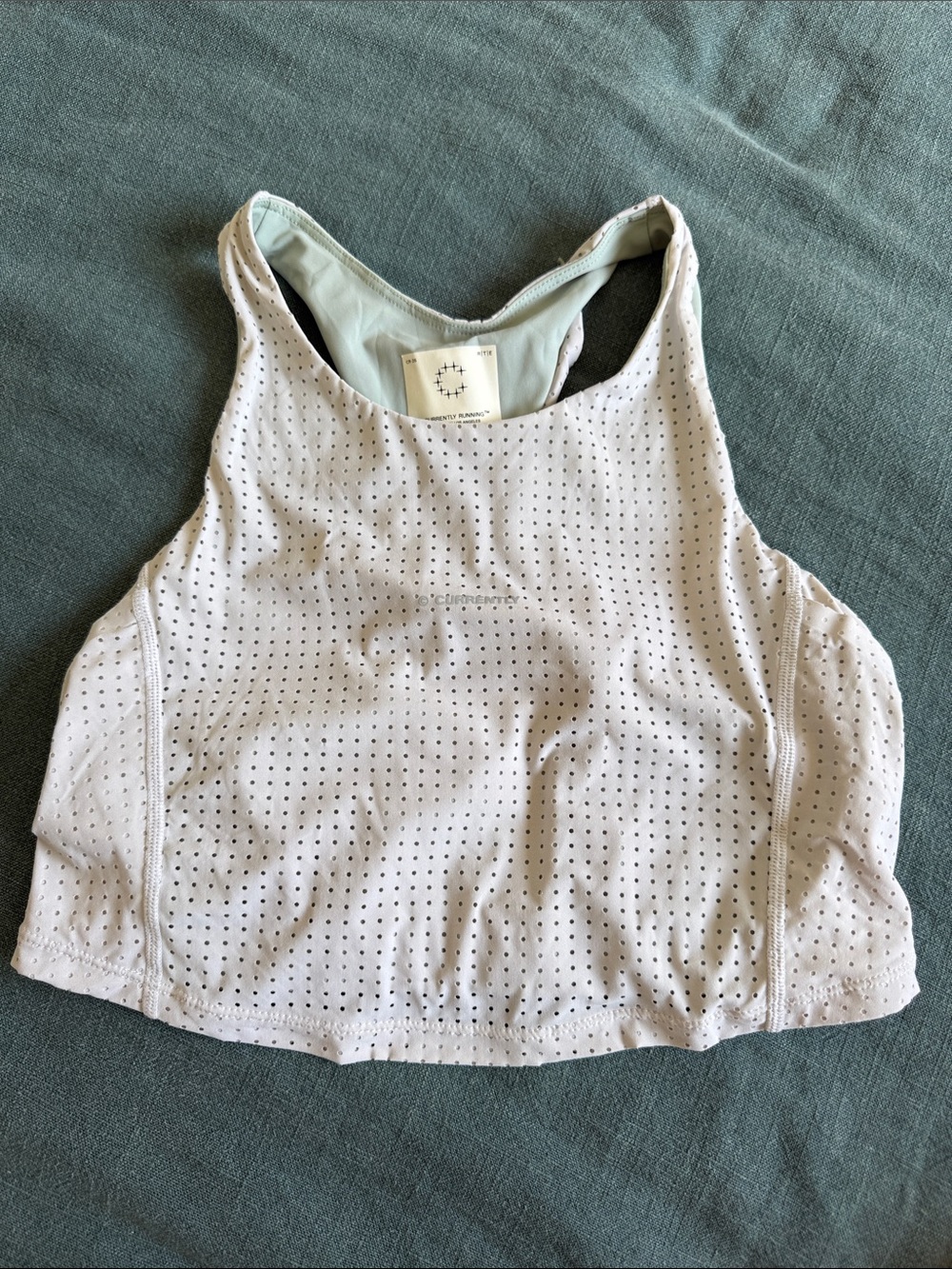 Currently Running C-R women’s elite top - white/teal